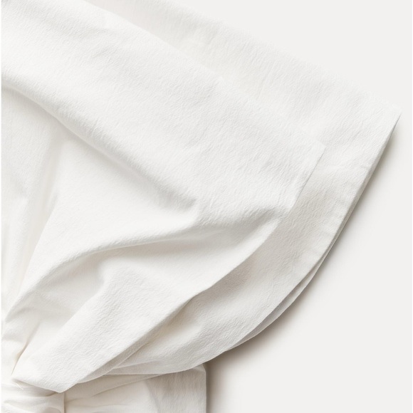 NWT Zara Woman Bloggers Fav Bow KNOTTED MINI SKIRT ZW COLLECTION White Size XS - Picture 8 of 14